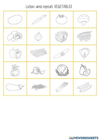 unit 4 listen and choose vegetables