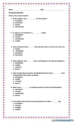 Prefixes: pre, pro, re and ex