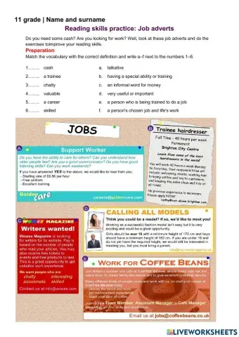 Job adverts