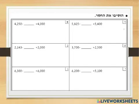 השלמת מחסר-מחוסר-מחובר