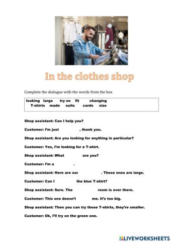 Shopping for clothes