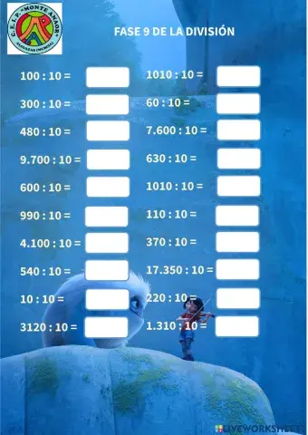 Fase 9 de la división