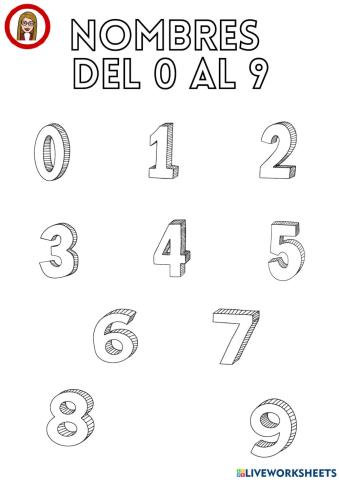 Nombres del 0 al 9