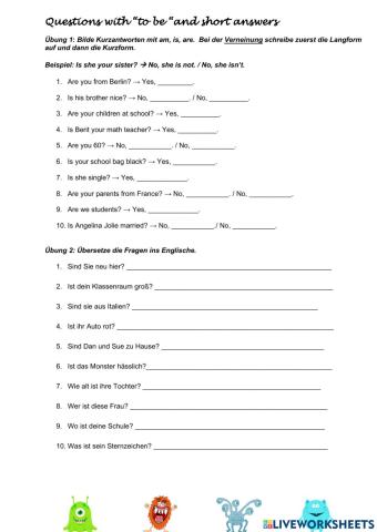 Questions with to be