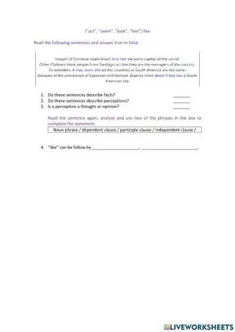 EHI- MODULE 5 GRAMMAR LOOL LIKE - SEEMS LIKE