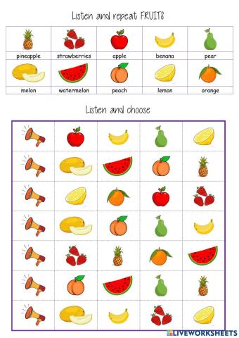 listen and choose fruits