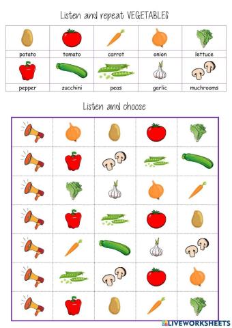 listen and choose vegetable