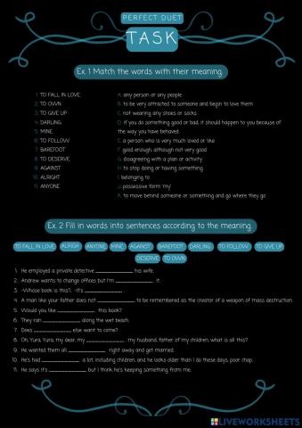 'Perfect duet' song TASK