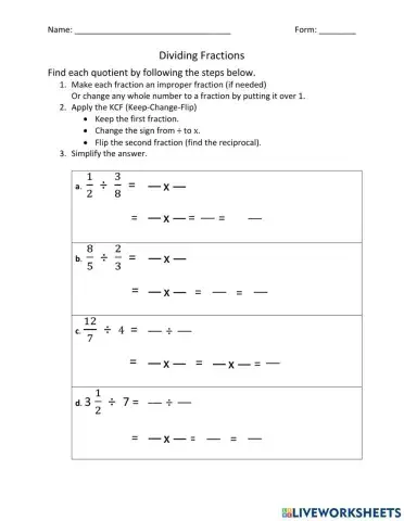 Dividing Fractions