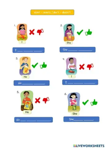 Want-wants- don't- doesn't