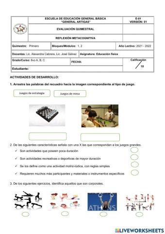 Evaluación quimestral