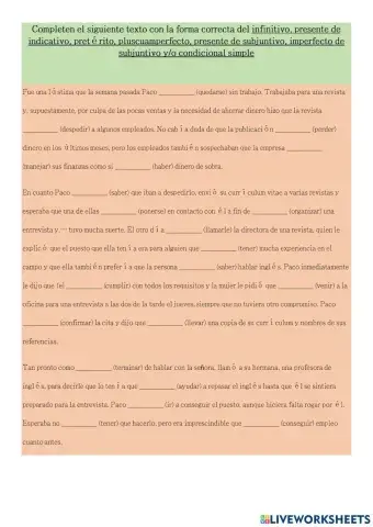 Conjugaciones de verbos en español