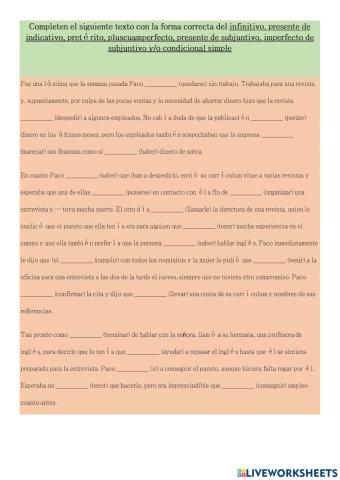 Conjugaciones de verbos en español