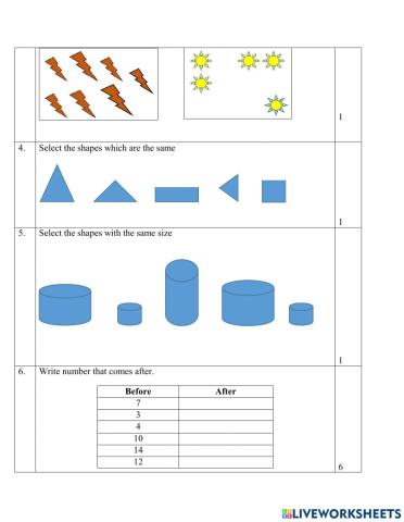 ▼ととママページ△ Maths Weekly Te… | Free Interactive Worksheets | 1846484