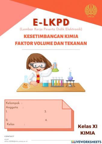 E-LKPD Kesetimbangan Kimia Faktor Volume dan Tekanan
