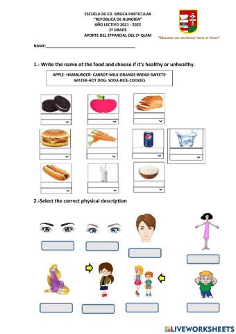 Aporte del 2do parcial del 2do quimestre 2ºgrado