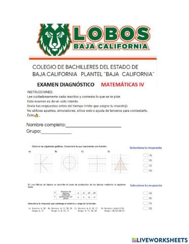 Diagnóstico: Pre cálculo