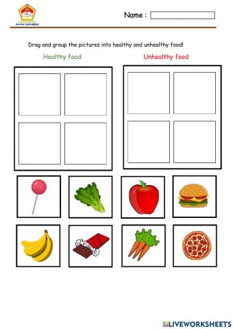 Healthy and unhealthy food