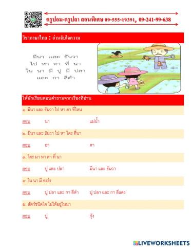 อ่านจับใจความ