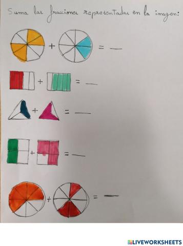 Práctica suma de fracciones