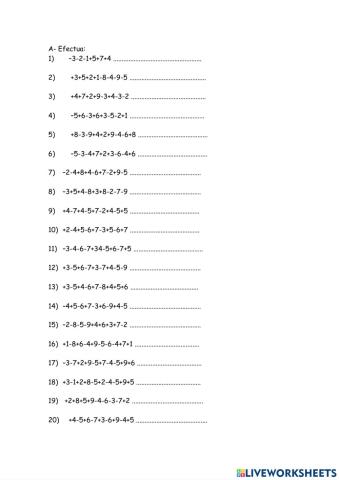 Sumes i restes amb nombres enters