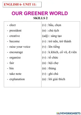 English 6- unit 6- skills 2