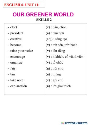 English 6- unit 6- skills 2