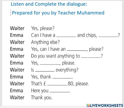 Eating out Listening