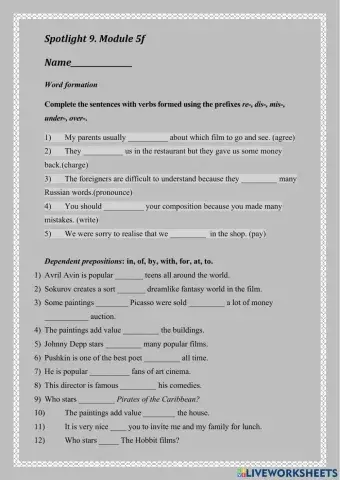 Spotlight 9. Module 5f