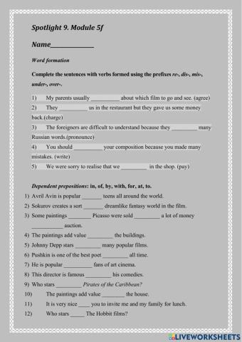 Spotlight 9. Module 5f