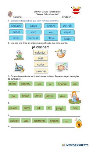 Verbos en infinitivo