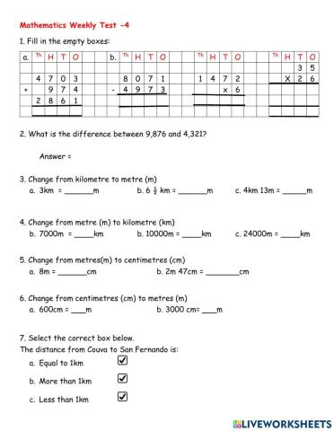 math weekly test 4