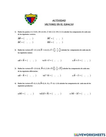 Operaciones con  vectores