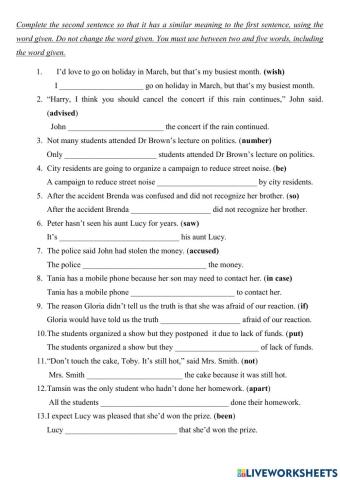 Key word transformation