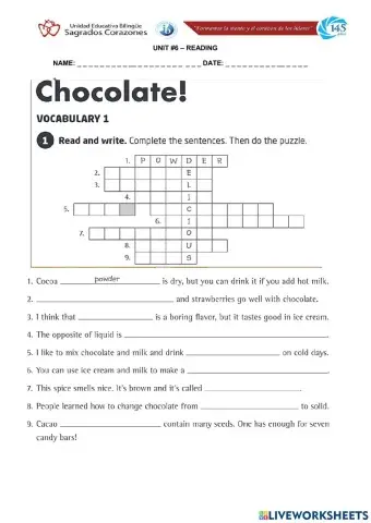 Chocolate Vocabulary