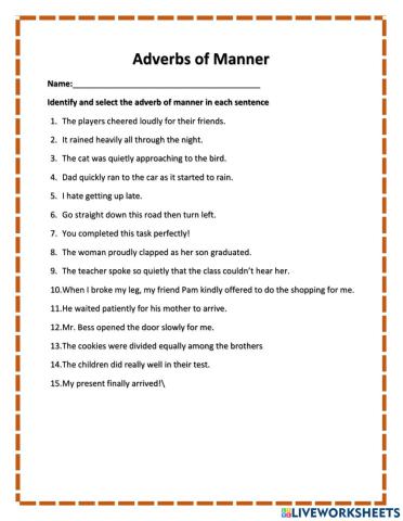 Adverbs of Manner