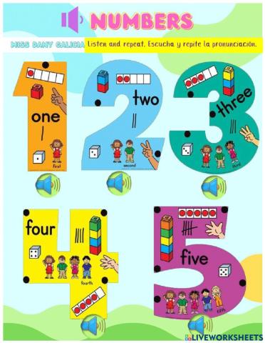 Numbers from 1 to 5.