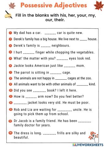 Possessive Adjectives