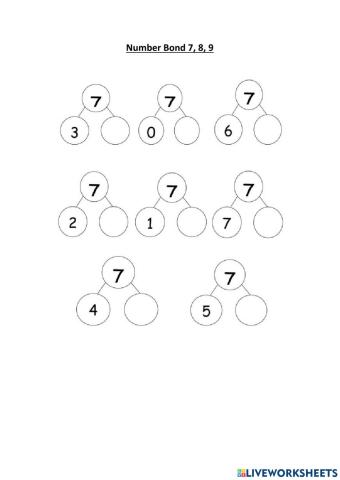Number Bond 7,8,9