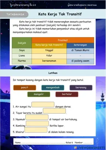 Kata kerja tak transitif
