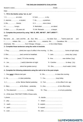 DIAGNOCTIC EVALUATION 4th