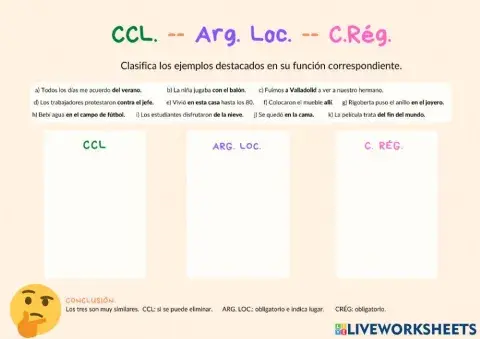 Funciones sintácticas 3º eso