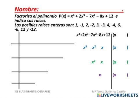 Factorización de polinomios