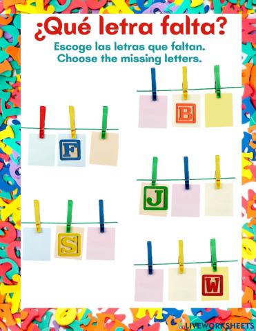 ¿Qué letra falta? - What is the missing letter?
