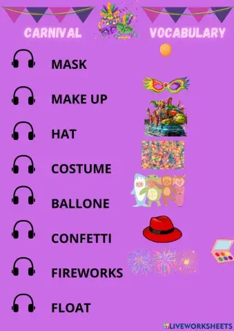 Carnival vocabulary