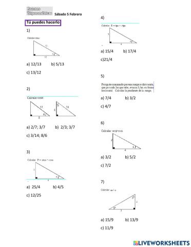 Razones trigonométricas