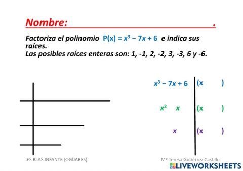Factorización de polinomios ejercicio 4