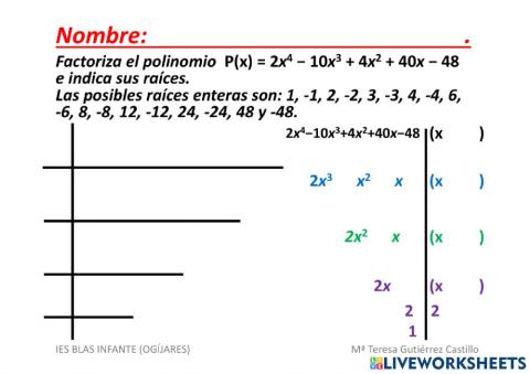 Factorización de polinomios complicada 2