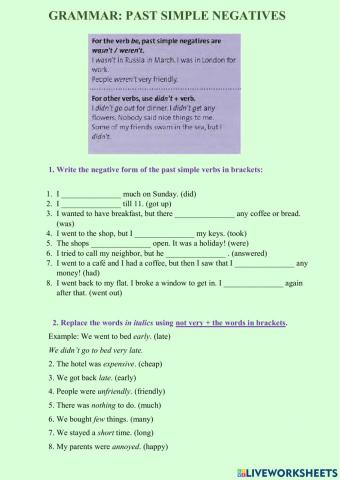 Past simple negatives