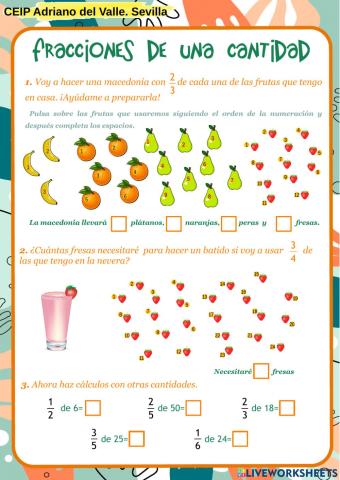 Fracciones de una cantidad 2
